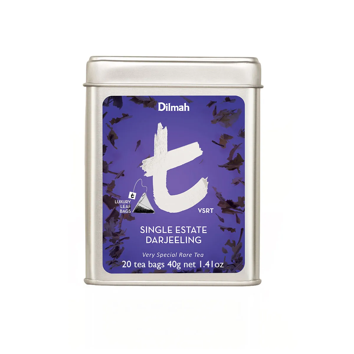 20 tea bags of Single Estate Darjeeling Tea in tin