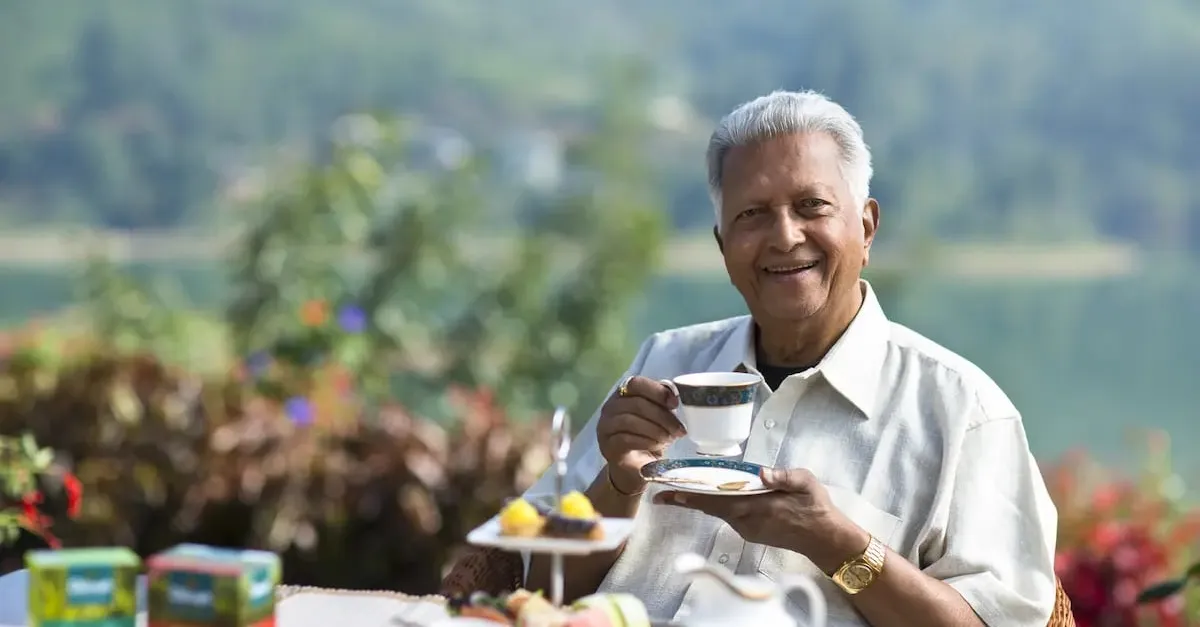 Dilmah Founder Merrill J. Fernando - Tasting Tea at a Dilmah Tea Garden