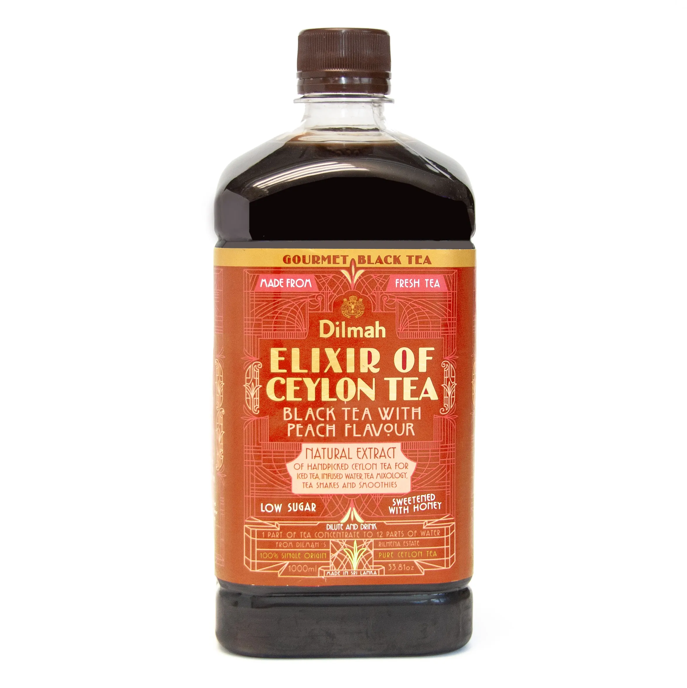 Bottle of Elixir of Ceylon tea with Peach flavour