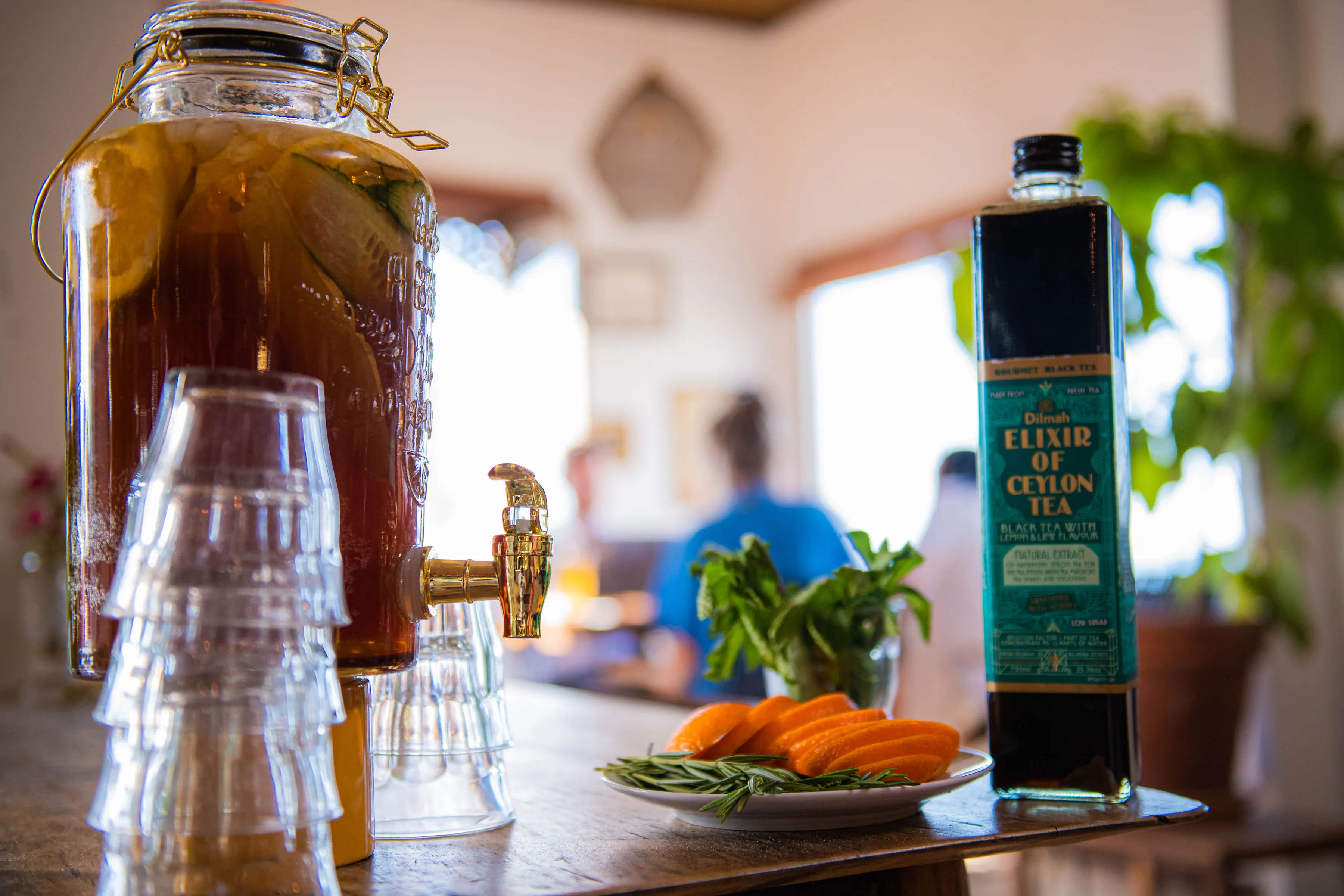 Elixir of Ceylon tea served at a restaurant