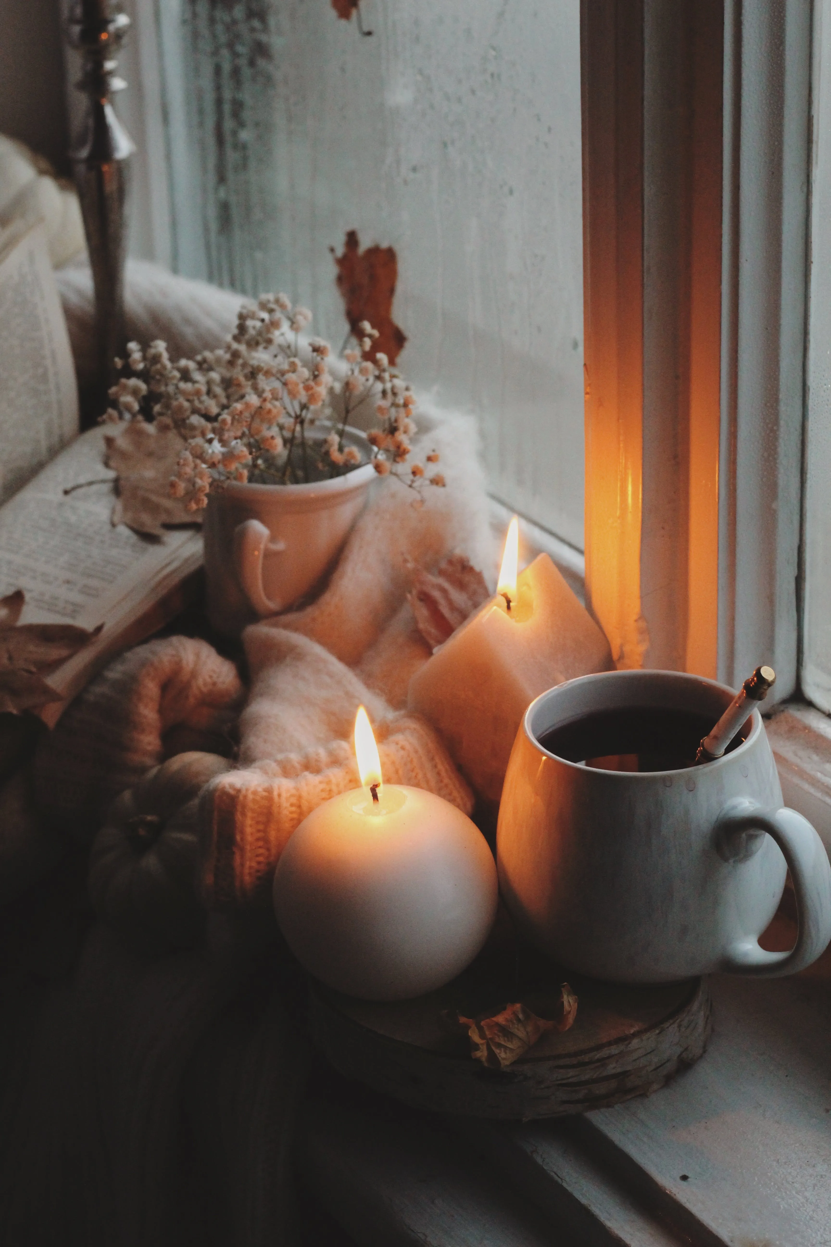 tea cup and candles