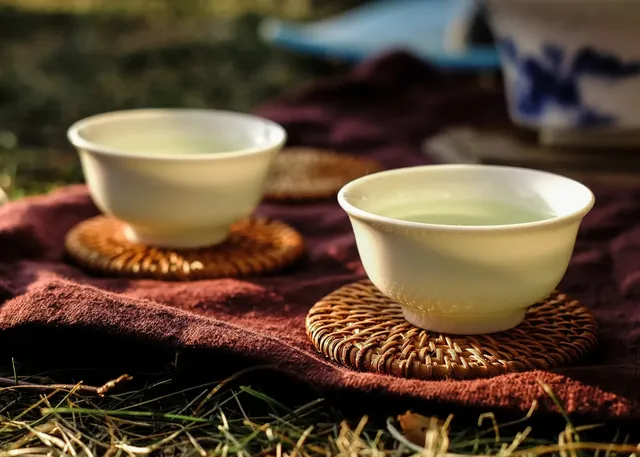 Two white tea cups