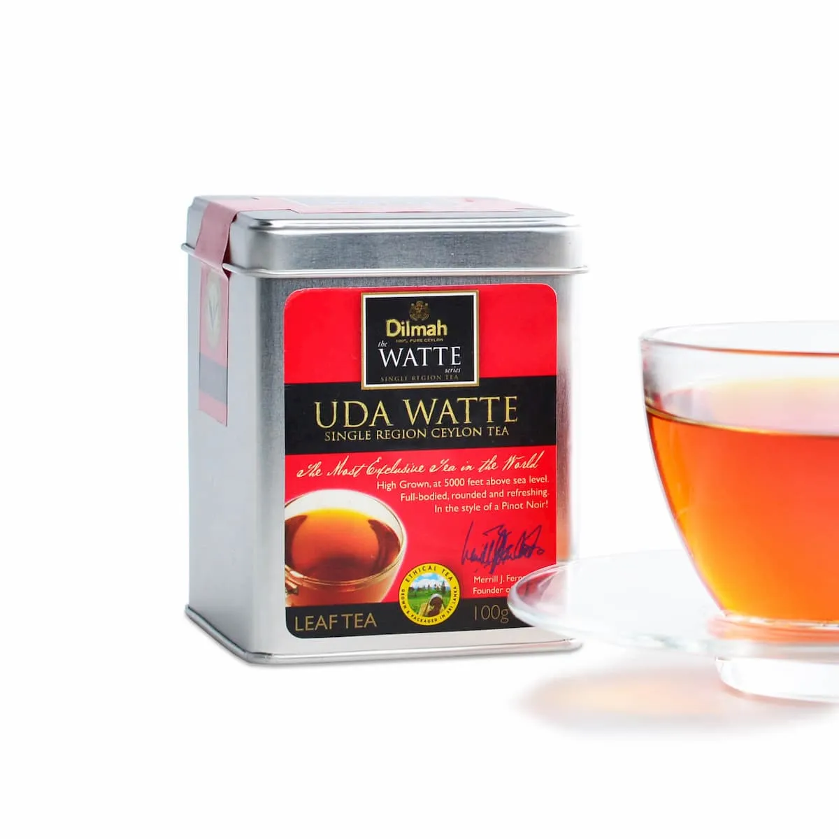 Loose leaf Uda Watte black tea in tin